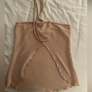 Princess Polly halter top. Tan US size 4.